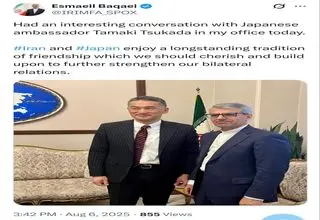 دیدار سخنگوی وزارت خارجه با سفیر ژاپن در تهران