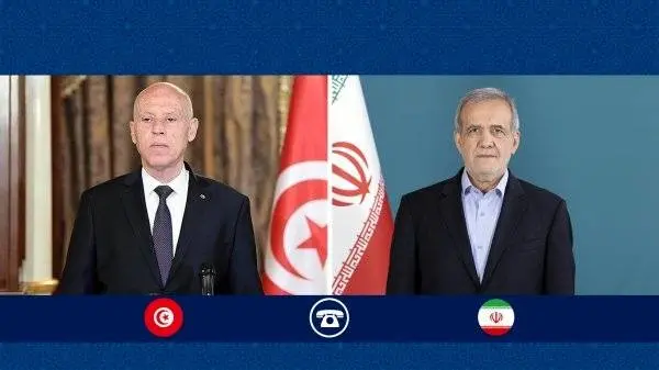 تماس تلفنی مسعود پزشکیان با رئیس جمهور تونس 