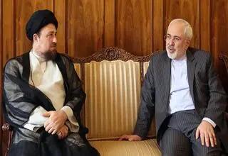 اولین تصاویر از دیدار ظریف و سید حسن خمینی