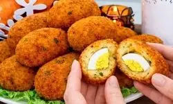 طرز تهیه نرگسی فوری با تخم مرغ و سیب زمینی