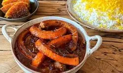 طرز تهیه خورش کدوحلوایی با مرغ و رب انار