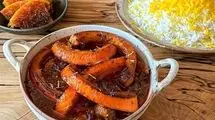 طرز تهیه خورش کدوحلوایی با مرغ و رب انار