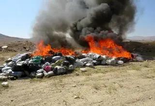 امحاء یک تن انواع مواد مخدر 