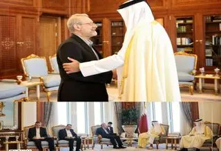 علی لاریجانی با امیر قطر دیدار کرد