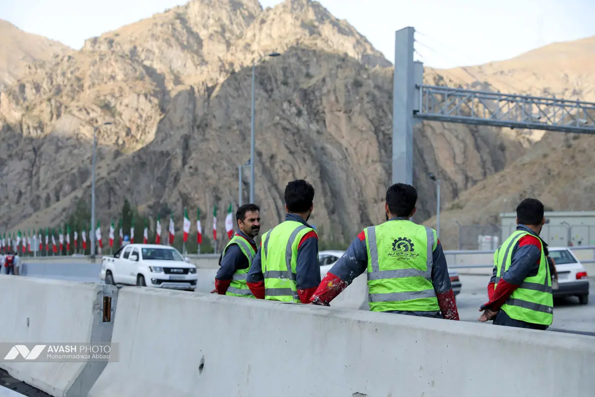 بازدید رئیس بنیاد مستضعفان از باند شرقی فاز 2 آزادراه تهران شمال