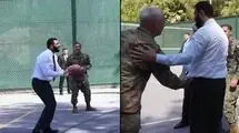 بسکتبال بازی احمد الشرع با فرماندهان آمریکایی