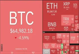 نگاهی به قیمت انواع رمزارزها؛ سقوط ۴ درصدی بیت‌کوین