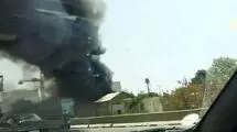 جزییات آتش سوزی کارگاه مبل سازی در آزادراه کرج _تهران