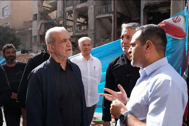 بازدید پزشکیان از برخی مناطق آسیب‌دیده از تهاجم رژیم صهیونیستی