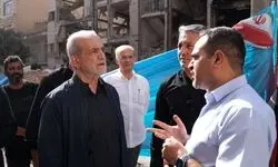بازدید پزشکیان از برخی مناطق آسیب‌دیده از تهاجم رژیم صهیونیستی