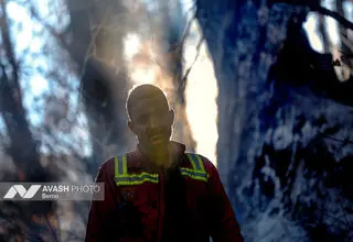 عملیات مهار آتش‌سوزی مناطق کوهستانی روستاهای دلیر و الیت