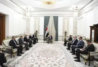 دیدار ظریف و رئیس جمهور عراق در بغداد 