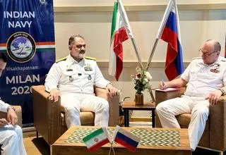 دیدار امیر ایرانی با فرماندهان نیروهای دریایی روسیه و عربستان