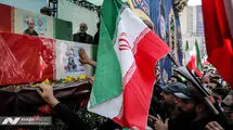 مراسم تشییع «علی لاریجانی»، «غلامرضا سلیمانی» و قهرمانان «ناو دنا»