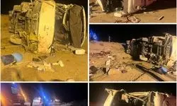 واژگونی اتوبوس در محور نطنز ـ اصفهان/ ۱۳ نفر جان باختند 