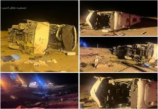 واژگونی اتوبوس در محور نطنز ـ اصفهان/ ۱۳ نفر جان باختند 