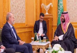 رایزنی لاریجانی و بن سلمان در عربستان 
