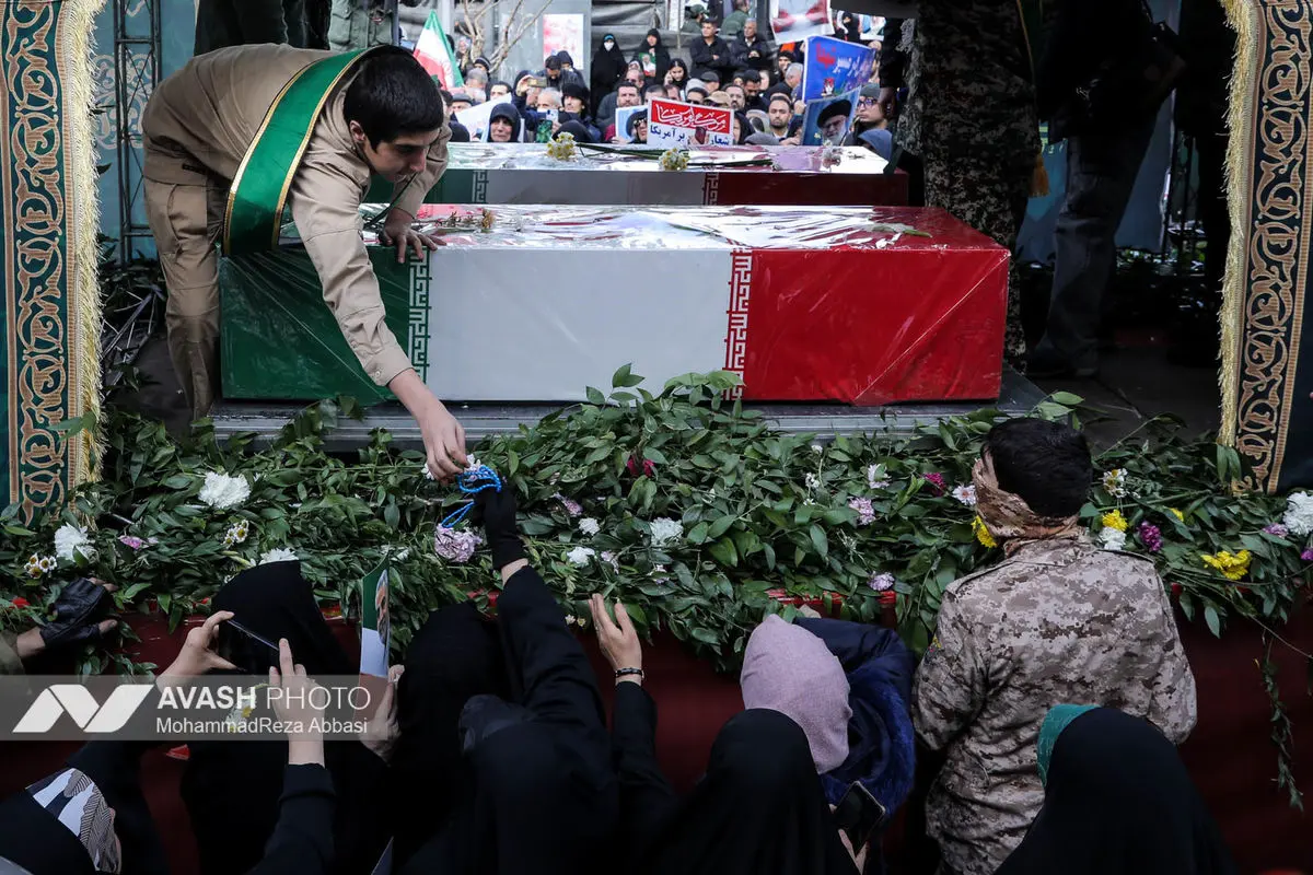 مراسم تشییع پیکر شهدای جنایات اخیر صهیونی - آمریکایی _۱