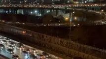 ترافیک سنگین در شب یلدا در اتوبان چمران تهران+فیلم 