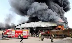 آتش سوزی گسترده در کارخانه برفاب شهرکرد