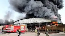 آتش سوزی گسترده در کارخانه برفاب شهرکرد