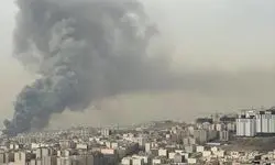 تصاویر هولناک از آتش سوزی بازارچه محلی جنت‌آباد تهران+فیلم