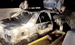 راننده جوان زنده زنده در پژو پارس سوخت