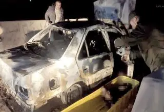 راننده جوان زنده زنده در پژو پارس سوخت