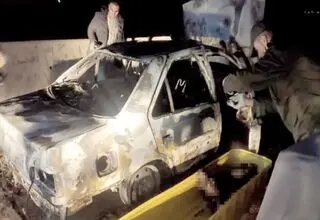 راننده جوان زنده زنده در پژو پارس سوخت