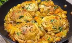 طرز تهیه یک غذای اعیانی با ران مرغ/ فیلم