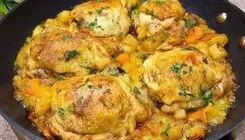 طرز تهیه یک غذای اعیانی با ران مرغ/ فیلم