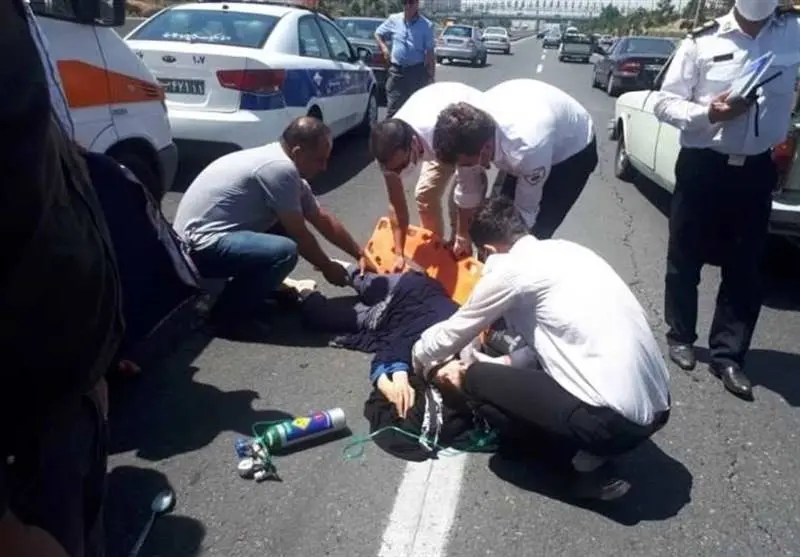 تصادف مرگبار عابر پیاده در بزرگراه شهید همت تهران