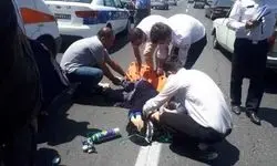 تصادف مرگبار عابر پیاده در بزرگراه شهید همت تهران