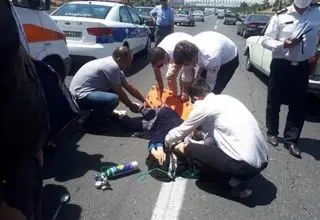 تصادف مرگبار عابر پیاده در بزرگراه شهید همت تهران