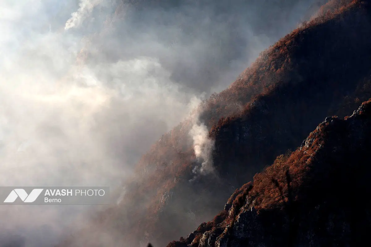 آتش‌سوزی مناطق کوهستانی روستاهای دلیر و الیت