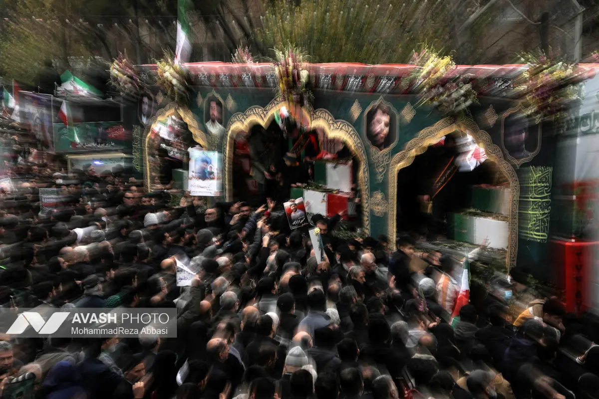 مراسم تشییع پیکر شهدای جنایات اخیر صهیونی - آمریکایی _۱