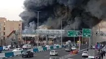 تصاویر آتش‌سوزی بازار جنت‌آباد، از نمای بالا /ببینید