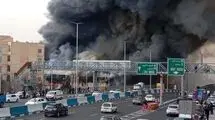 تصاویر آتش‌سوزی بازار جنت‌آباد، از نمای بالا /ببینید
