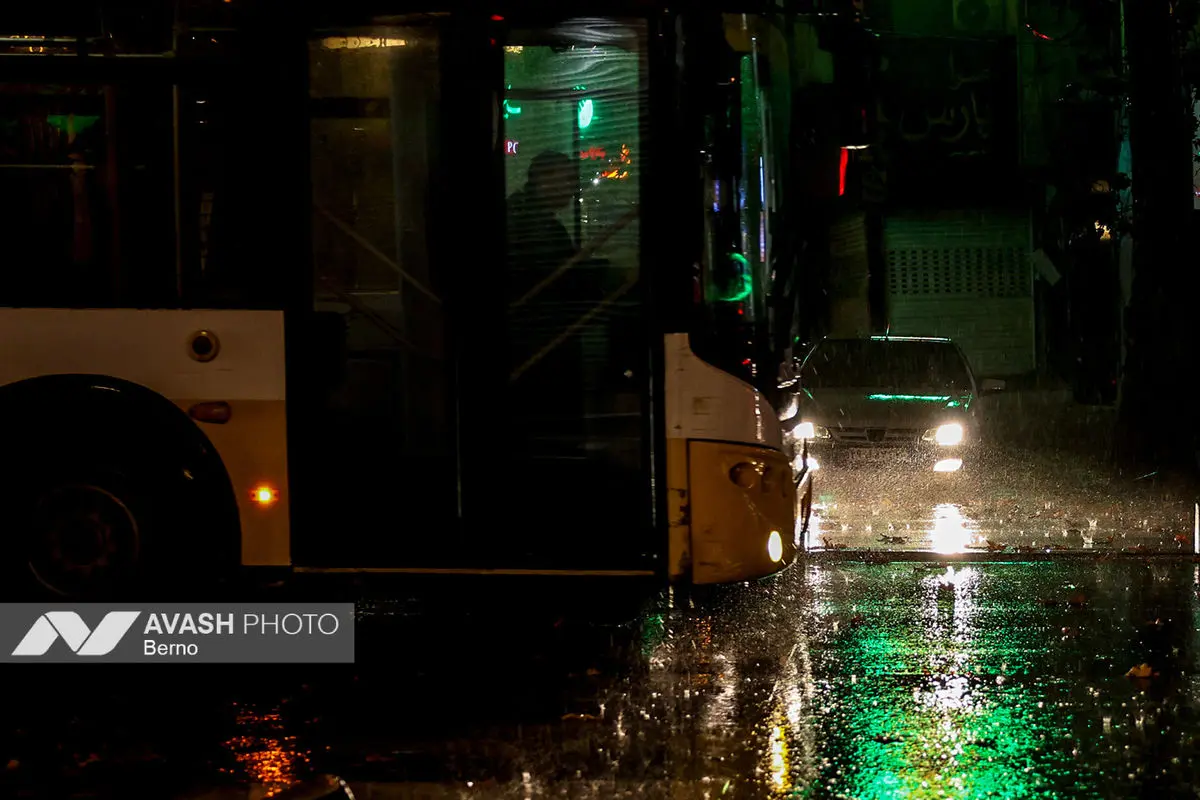 بارش باران پاییزی در تهران