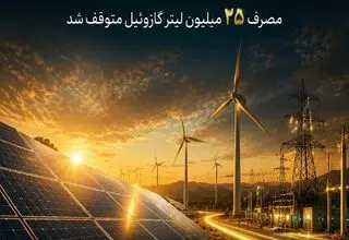 صرفه‌جویی روزانه بیش از ۲۴.۹ میلیون لیتر گازوئیل در نیروگاه‌های حرارتی