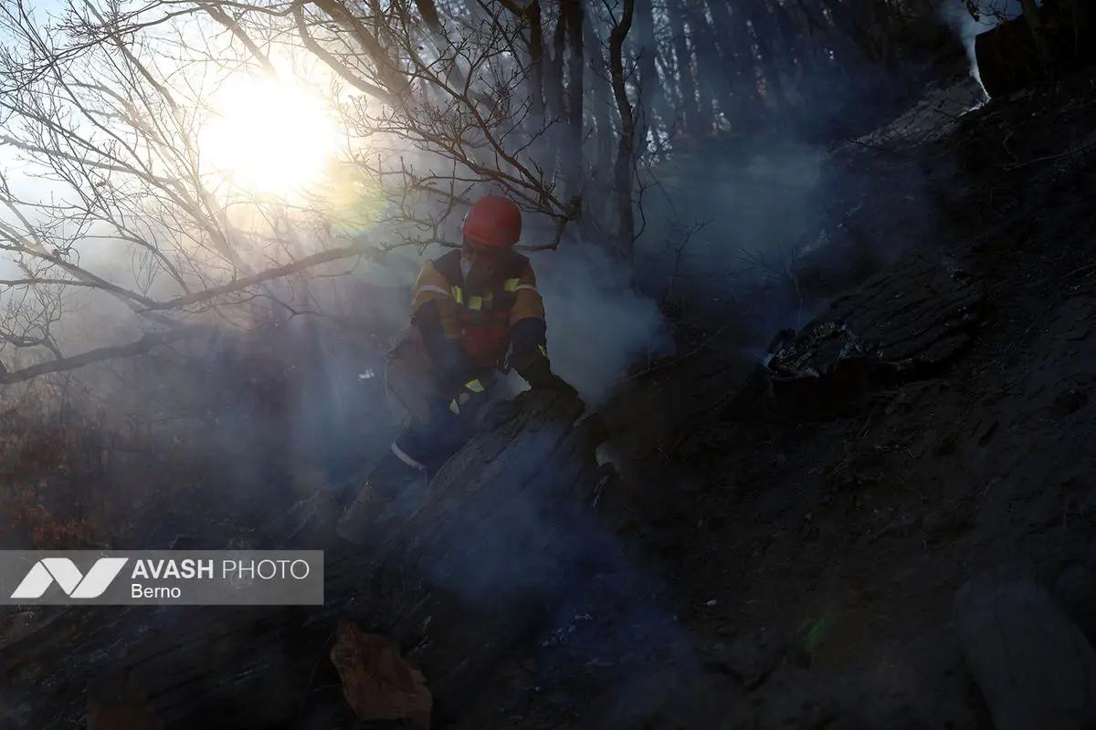 عملیات مهار آتش‌سوزی مناطق کوهستانی روستاهای دلیر و الیت