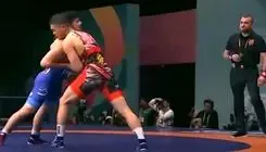 ضربه فنی کشتی گیر ایران با فن کنده فرنگی+ویدیو
