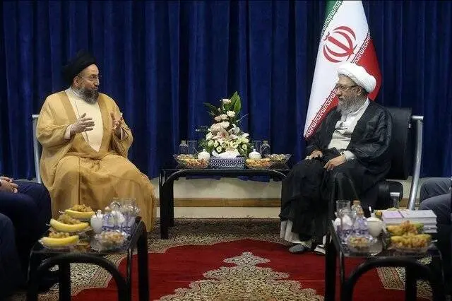تصویری از دیدار عمار حکیم با صادق لاریجانی