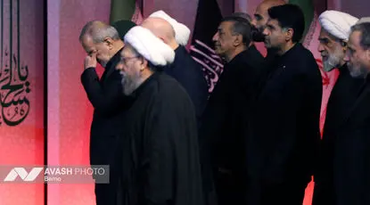 حضور سران سه قوه در مراسم ادای احترام بر پیکر رهبر شهید انقلاب