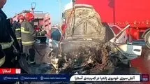 تصادف رانندگی در کمربندی آستارا / زانتیا در آتش سوخت