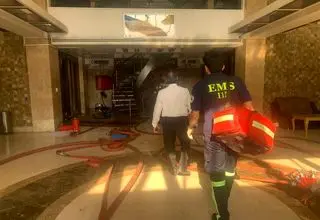 آتش‌سوزی یک برج مسکونی در خیابان تیموری تهران