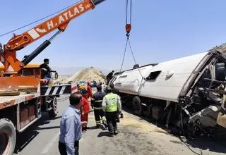 ویدئو تلخی از حادثه اتوبوس مشهد؛ ۴۶ کشته و مصدوم