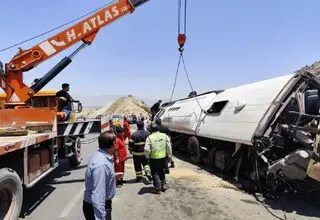 ویدئو تلخی از حادثه اتوبوس مشهد؛ ۴۶ کشته و مصدوم