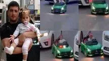 تصادف یک خودرو با خودروی برقی کودک یک‌ساله                                                                                             