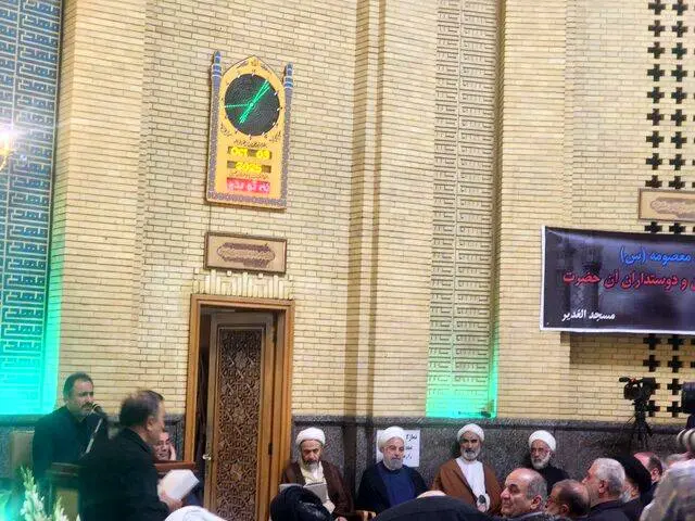 برگزاری مراسم ختم همسر آیت الله سیستانی با حضور حسن روحانی 